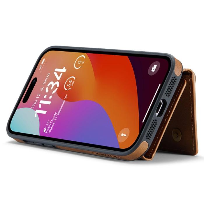 DG.MING - DG.MING M5 Series iPhone 15 Plus Skal Magnetiskt Plånbok Brun
