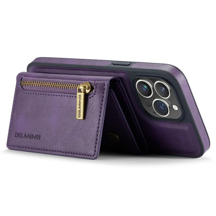 DG.MING - DG.MING M5 Series iPhone 15 Pro Max Skal Plånboksfodral Lila