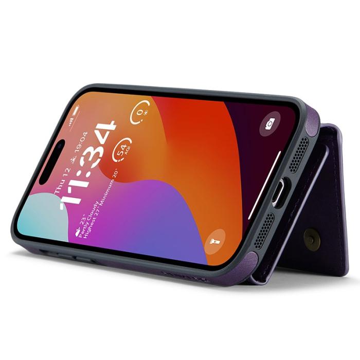DG.MING - DG.MING M5 Series iPhone 15 Pro Skal Magnetiskt Plånboksfodral Lila