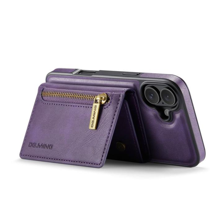 DG.MING - DG.MING M5 Series iPhone 16 Plus Skal Läder Magnetiskt Lila