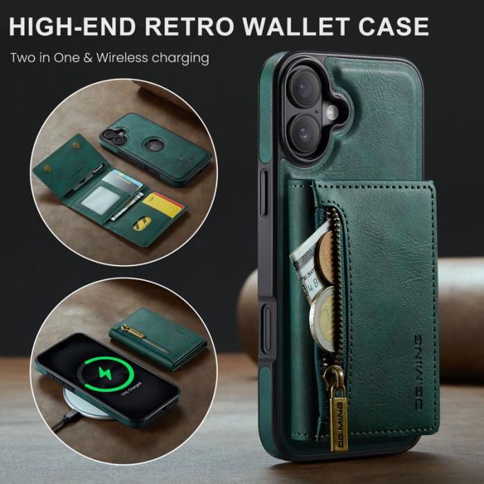 DG.MING - DG.MING M5 Series iPhone 16 Plus Skal Magnetiskt Läder Grön