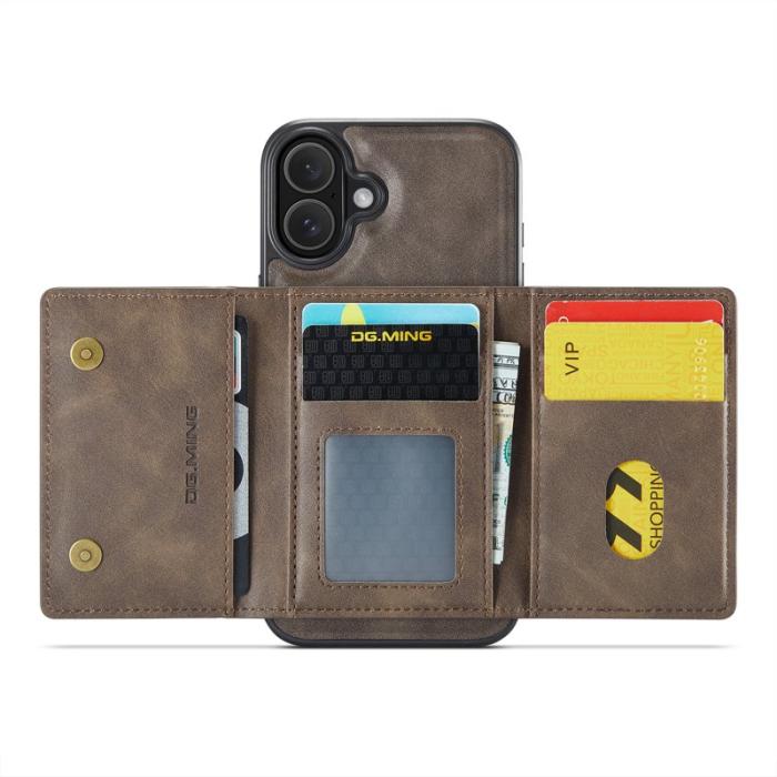 DG.MING - DG.MING M5 Series iPhone 16 Plus Skal Magnetiskt Läder Kaffe