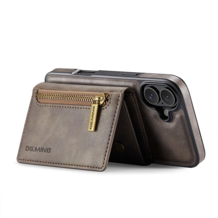 DG.MING - DG.MING M5 Series iPhone 16 Plus Skal Magnetiskt Läder Kaffe