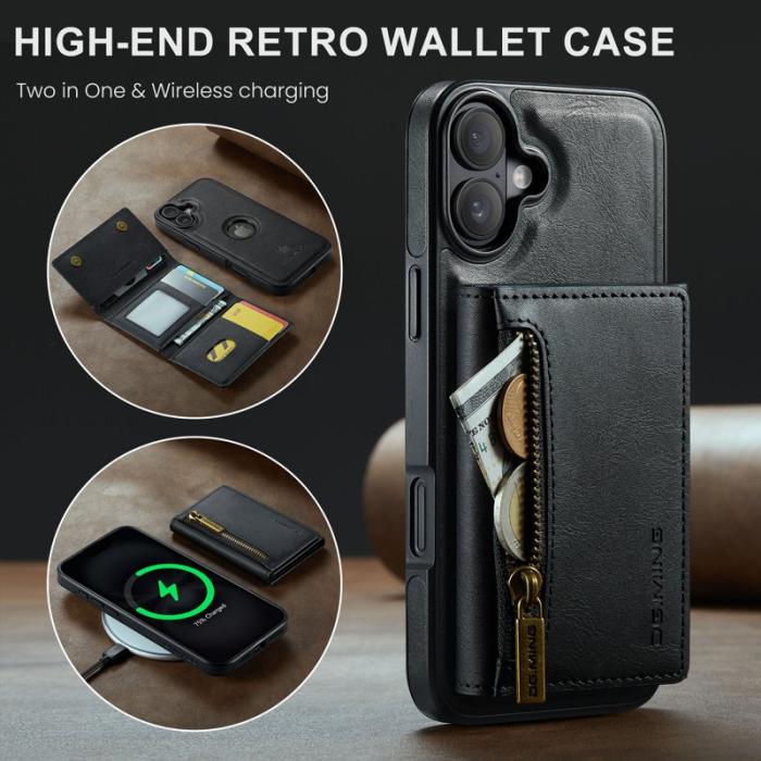 DG.MING - DG.MING M5 Series iPhone 16 Plus Skal Magnetiskt Läder Svart