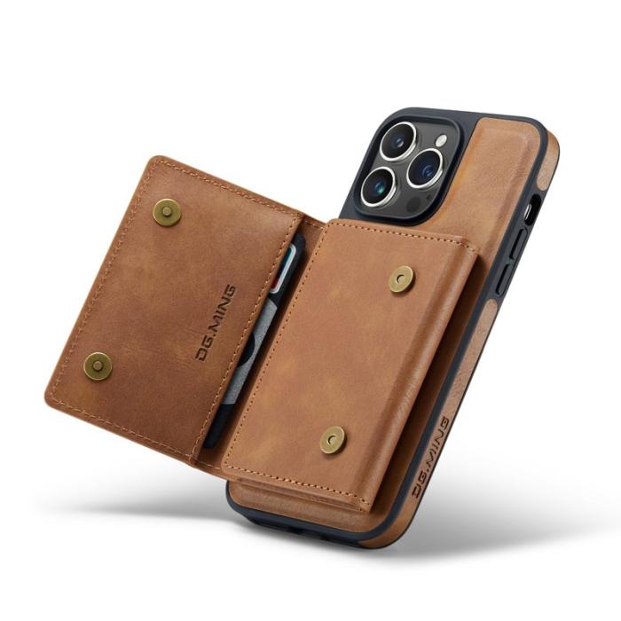 DG.MING - DG.MING M5 Series iPhone 16 Pro Max Skal Magnetiskt Läder Brun