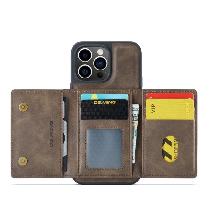 DG.MING - DG.MING M5 Series iPhone 16 Pro Max Skal Magnetiskt Läder Kaffe