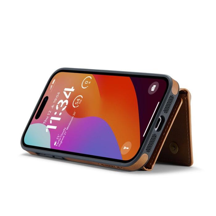 DG.MING - DG.MING M5 Series iPhone 16 Pro Skal Läder Magnetiskt Brun