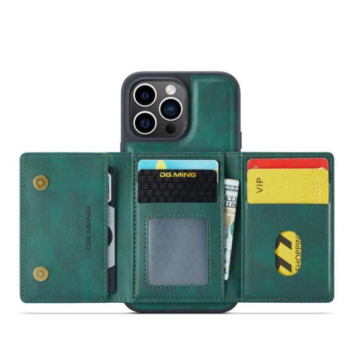DG.MING - DG.MING M5 Series iPhone 16 Pro Skal Magnetiskt Läder Grön