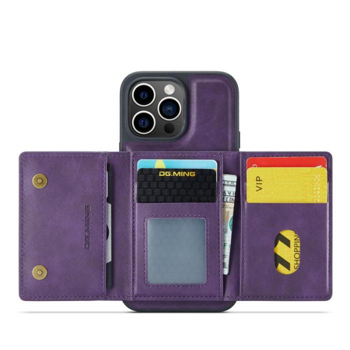 DG.MING - DG.MING M5 Series iPhone 16 Pro Skal Magnetiskt Läder Lila