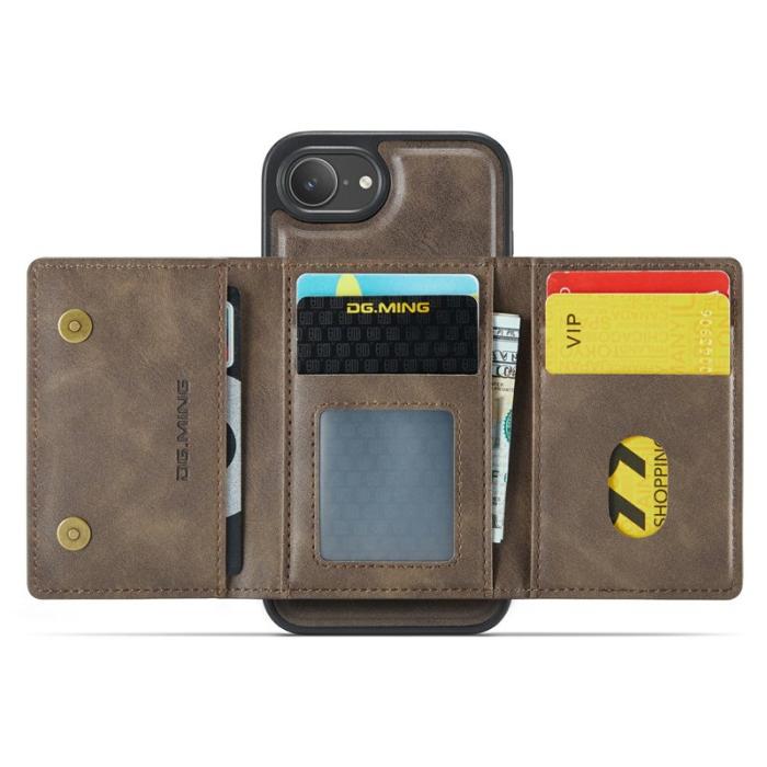DG.MING - DG.MING M5 Series iPhone 16e Skal Avtagbart Läder Fodral - Kaffe