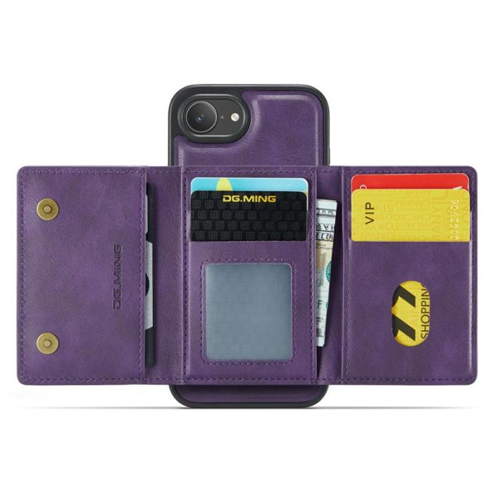DG.MING - DG.MING M5 Series iPhone 16e Skal Magnetiskt Läder Lila