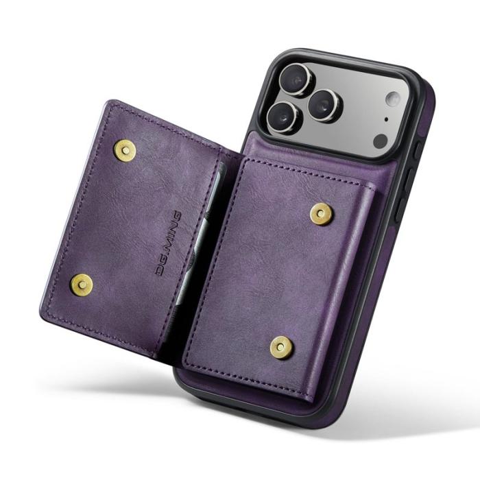 DG.MING - DG.MING M5 Series iPhone 17 Pro Max Skal Magnetiskt Läder Lila