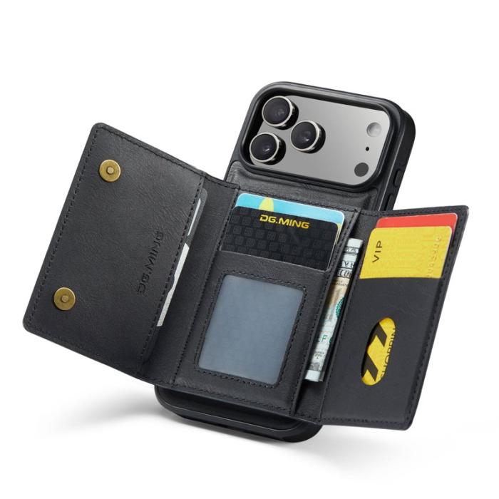 DG.MING - DG.MING M5 Series iPhone 17 Pro Max Skal Magnetiskt Läder Svart