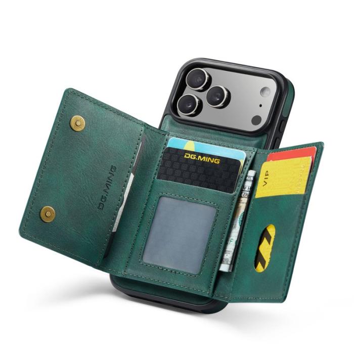 DG.MING - DG.MING M5 Series iPhone 17 Pro Skal Magnetiskt Läder Grön