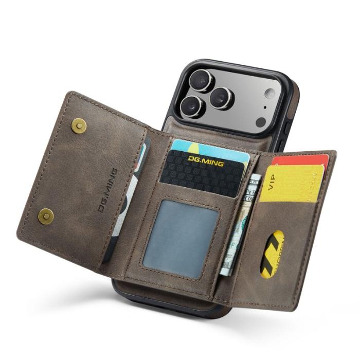 DG.MING - DG.MING M5 Series iPhone 17 Pro Skal Magnetiskt Läder Kaffe