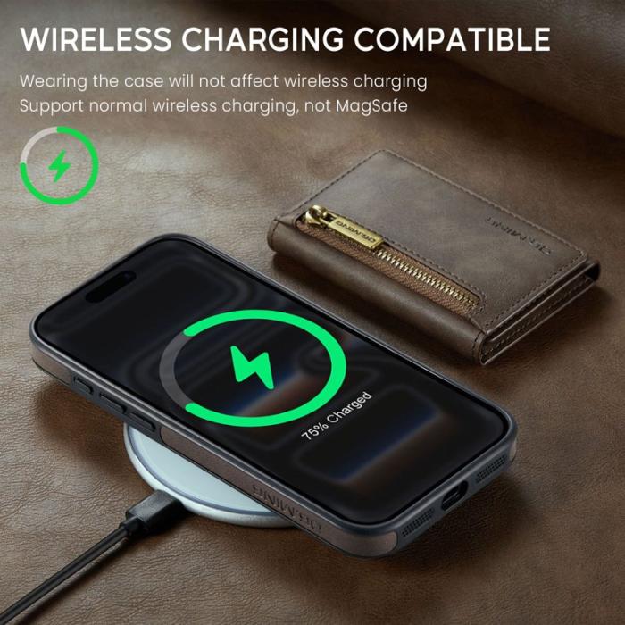 DG.MING - DG.MING M5 Series iPhone 17 Pro Skal Magnetiskt Läder Kaffe