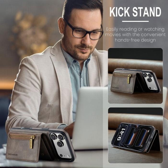 DG.MING - DG.MING M5 Series iPhone 17 Pro Skal Magnetiskt Läder Kaffe
