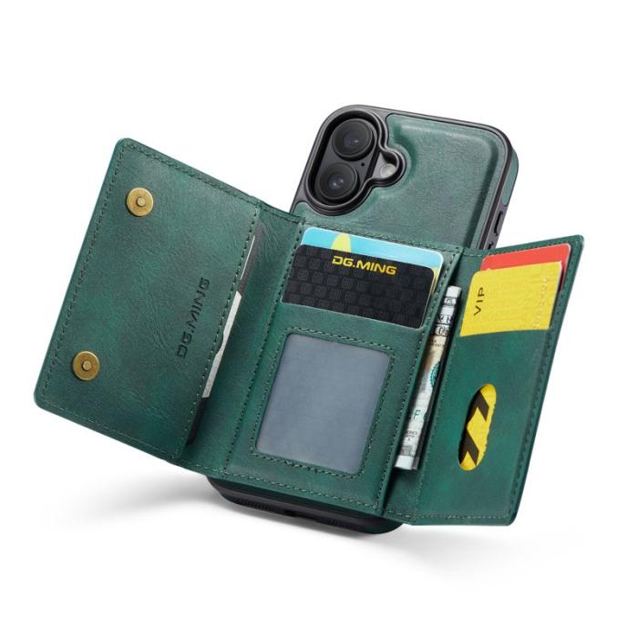 DG.MING - DG.MING M5 Series iPhone 17 Skal Avtagbart Magnetiskt Läder Grön