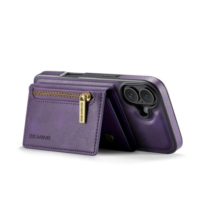DG.MING - DG.MING M5 Series iPhone 17 Skal Avtagbart Magnetiskt Läder Lila