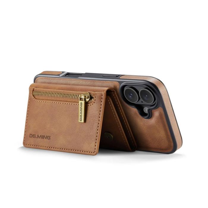 DG.MING - DG.MING M5 Series iPhone 17 Skal Magnetiskt Läder Fodral Brun