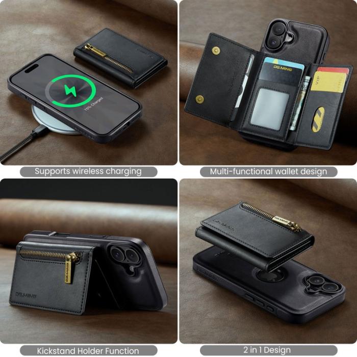 DG.MING - DG.MING M5 Series iPhone 17 Skal Magnetiskt Läder Svart