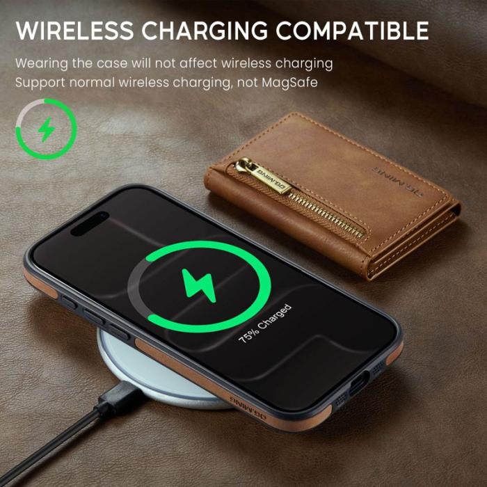 DG.MING - DG.MING M5 Series iPhone Air Fodral Läder Magnetiskt Brun