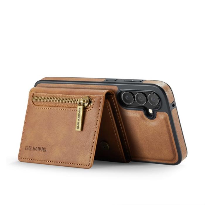 DG.MING - DG.MING M5 Series Samsung Galaxy S24 FE Skal Läder Magnetisk Brun