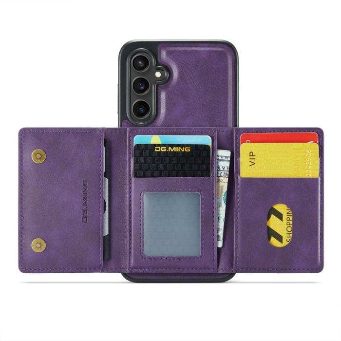 DG.MING - DG.MING M5 Series Samsung Galaxy S24 FE Skal Läder Magnetisk Lila