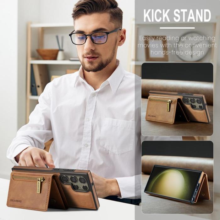 DG.MING - DG.MING M5 Series Samsung Galaxy S24 Läderfodral Magnetisk Brun