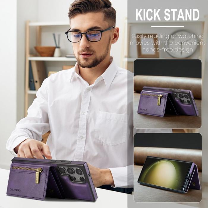 DG.MING - DG.MING M5 Series Samsung Galaxy S24 Läderfodral Magnetisk Lila