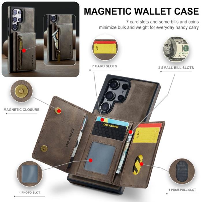 DG.MING - DG.MING M5 Series Samsung Galaxy S24+ Plånboksfodral - Kaffe