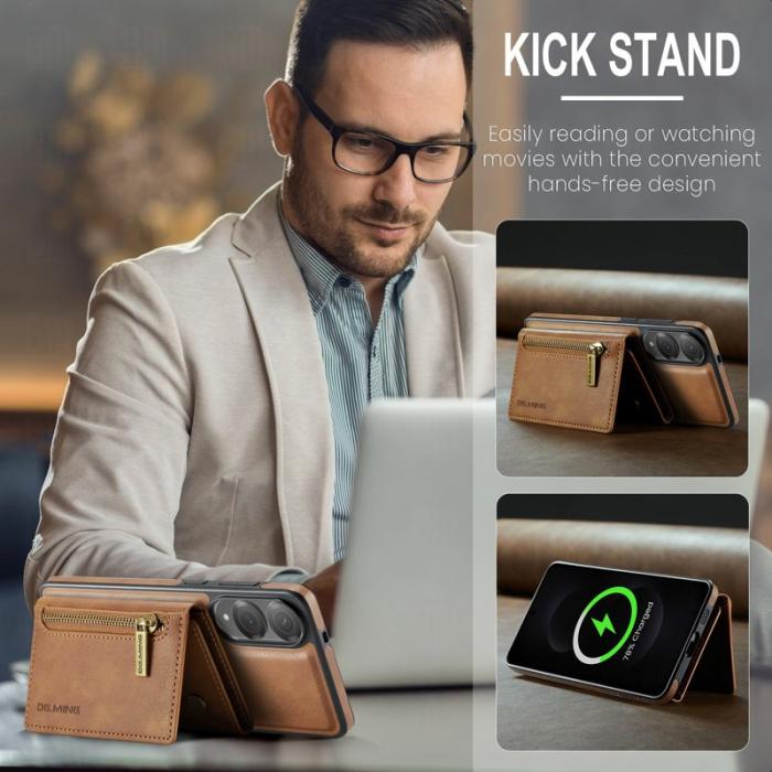 DG.MING - DG.MING M5 Series Samsung Galaxy S25 Edge Skal Läder Brun