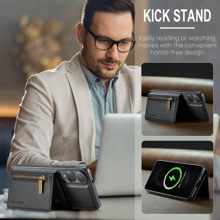 DG.MING - DG.MING M5 Series Samsung Galaxy S25 Edge Skal Läder Svart