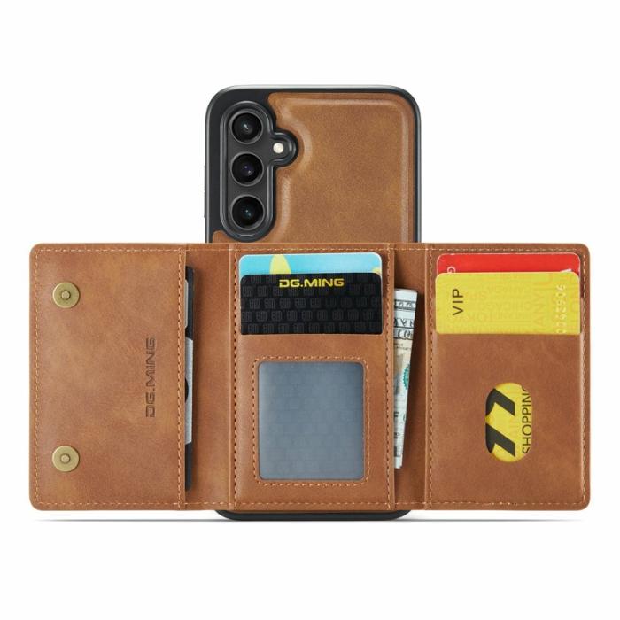 DG.MING - DG.MING M5 Series Samsung Galaxy S25 FE Skal Läder Magnetisk Brun