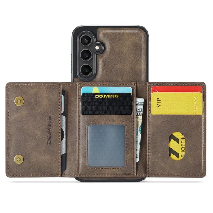 DG.MING - DG.MING M5 Series Samsung Galaxy S25 Skal Läder Magnetisk Kaffe