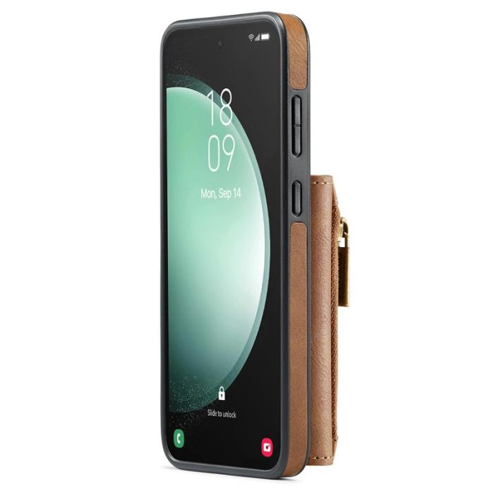 DG.MING - DG.MING M5 Series Samsung Galaxy S25 Skal Magnetiskt Läder Brun