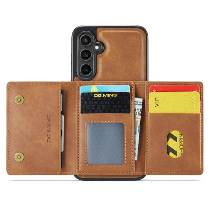 DG.MING - DG.MING M5 Series Samsung Galaxy S25 Skal Magnetiskt Läder Brun