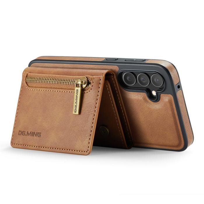 DG.MING - DG.MING M5 Series Samsung Galaxy S25 Skal Magnetiskt Läder Brun