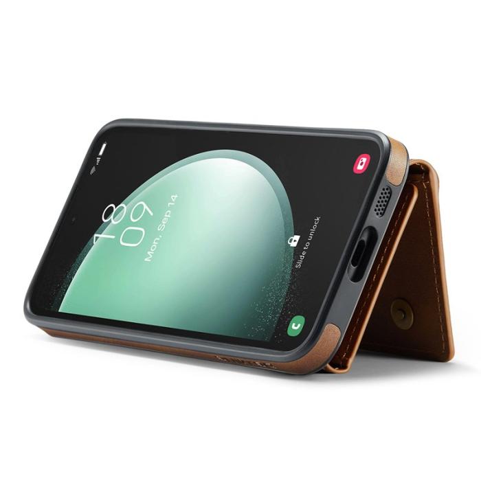 DG.MING - DG.MING M5 Series Samsung Galaxy S25 Skal Magnetiskt Läder Brun