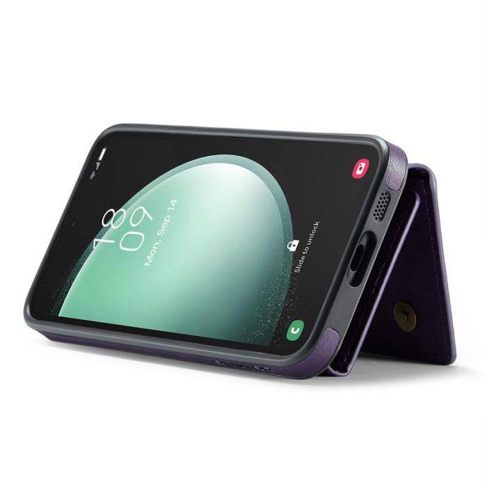 DG.MING - DG.MING M5 Series Samsung Galaxy S25+ Skal Magnetiskt Läder Lila