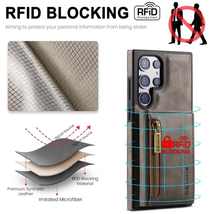 DG.MING - DG.MING M5 Series Samsung Galaxy S25 Ultra Skal Läder Kaffe