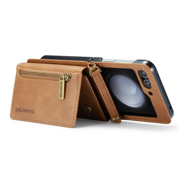 DG.MING - DG.MING M5 Series Samsung Galaxy Z Flip5 Fodral Kickstand Brun