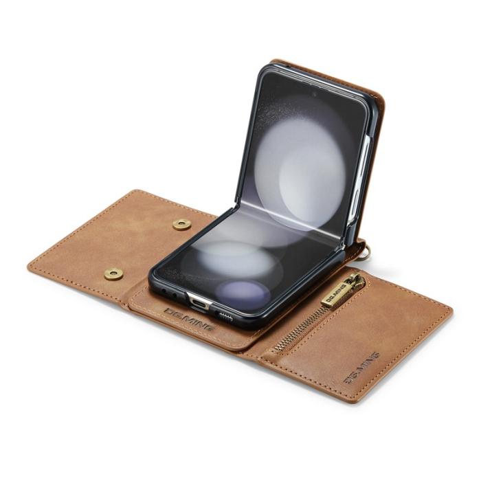 DG.MING - DG.MING M5 Series Samsung Galaxy Z Flip5 Fodral Kickstand Brun
