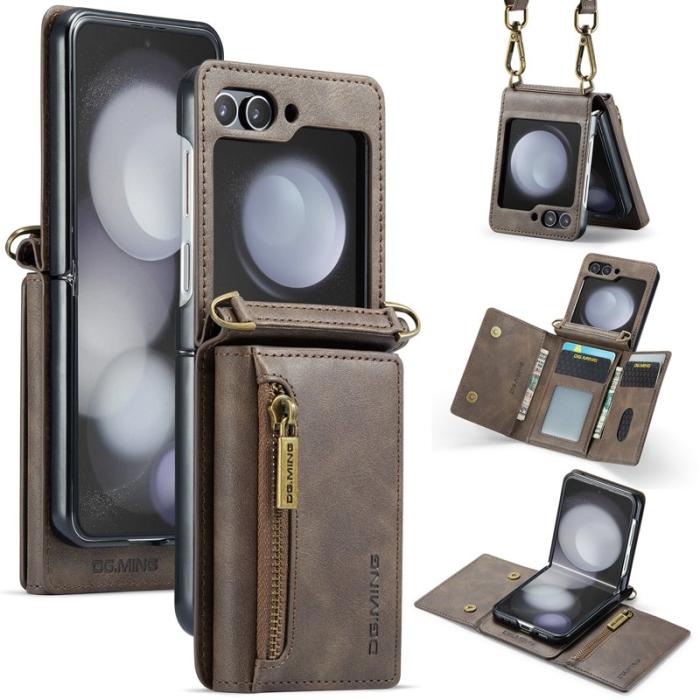 DG.MING - DG.MING M5 Series Samsung Galaxy Z Flip5 Fodral Kickstand Kaffe