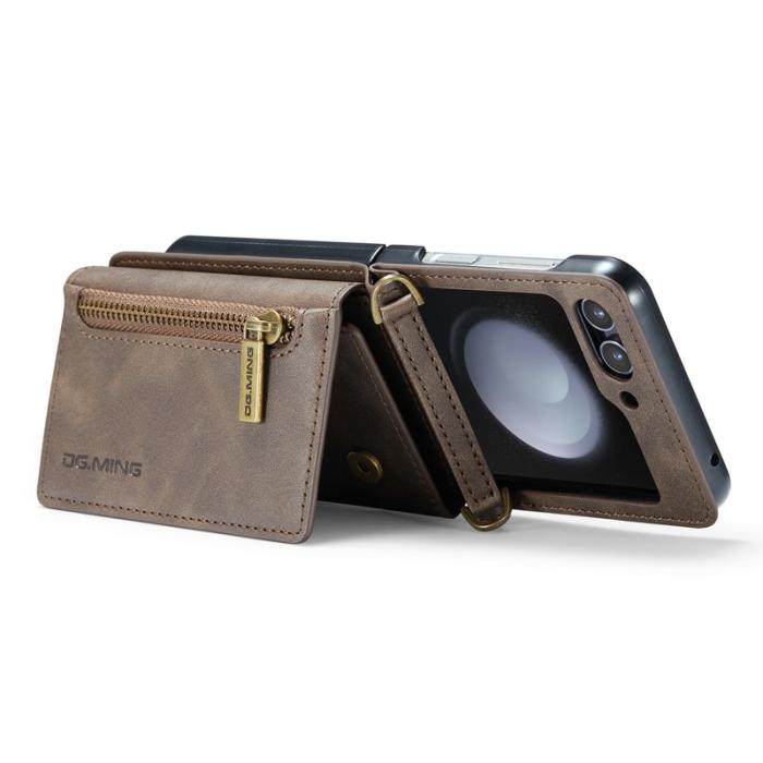DG.MING - DG.MING M5 Series Samsung Galaxy Z Flip5 Fodral Kickstand Kaffe