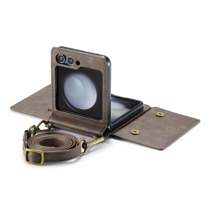 DG.MING - DG.MING M5 Series Samsung Galaxy Z Flip5 Fodral Kickstand Kaffe