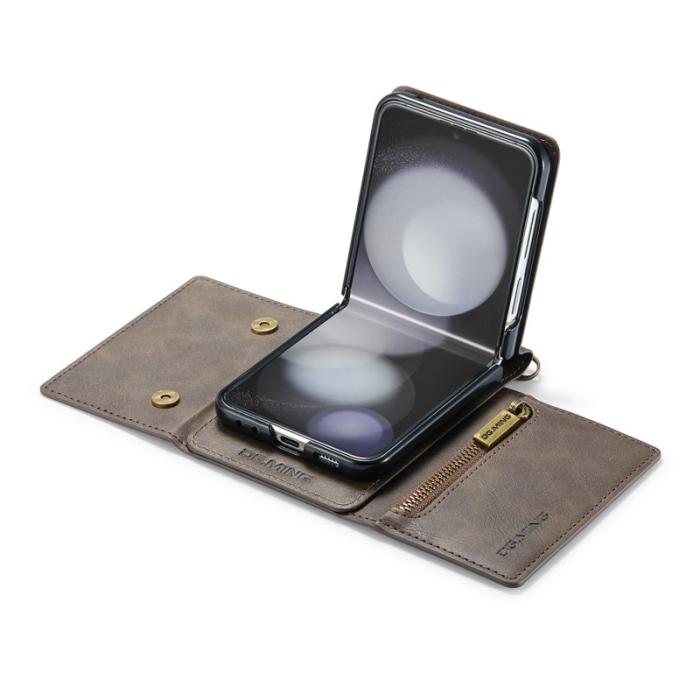 DG.MING - DG.MING M5 Series Samsung Galaxy Z Flip5 Fodral Kickstand Kaffe