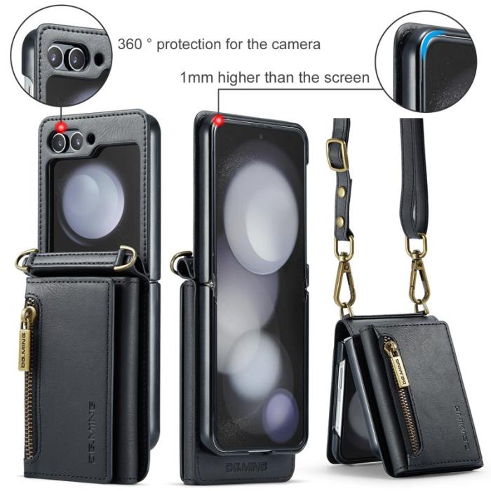 DG.MING - DG.MING M5 Series Samsung Galaxy Z Flip5 Fodral Kickstand Svart