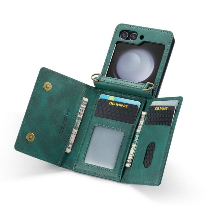 DG.MING - DG.MING Samsung Galaxy Z Flip7 FE Plånboksfodral RFID-Skydd Grön