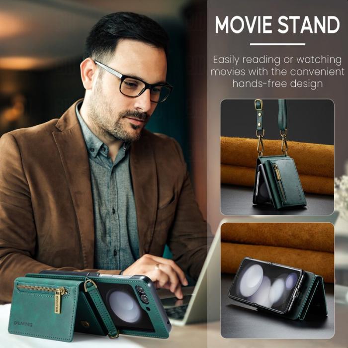 DG.MING - DG.MING Samsung Galaxy Z Flip7 FE Plånboksfodral RFID-Skydd Grön